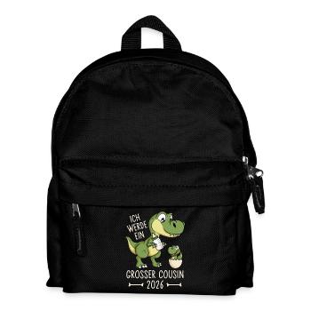 Großer Cousin 2026 Dino Baby Ei Dinosaurier - Kinder Rucksack - Schwarz - Vorne