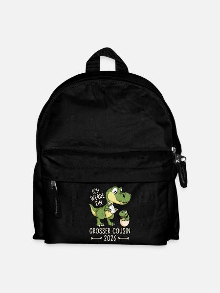Großer Cousin 2026 Dino Baby Ei Dinosaurier - Kinder Rucksack - Schwarz
