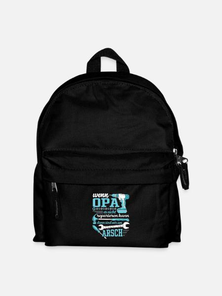 Wenn Opa es nicht reparieren kann - Kinder Rucksack - Schwarz