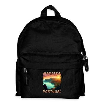 Sonnenuntergang über Madeira, Portugal im Grunge-S - Kinder Rucksack - Schwarz - Vorne
