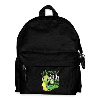 Lustige Raupe 5 Geburtstag Kinder T-Shirt 5 Jahre - Kinder Rucksack - Schwarz - Vorne