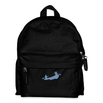 Rafting Silhouette Wildwasser Schlauchboot Fluss - Kinder Rucksack - Schwarz - Vorne