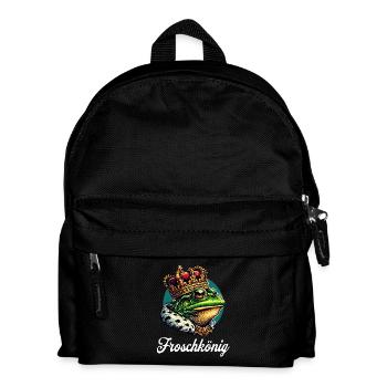 Froschkönig Krone Partner Fasching Karneval - Kinder Rucksack - Schwarz - Vorne