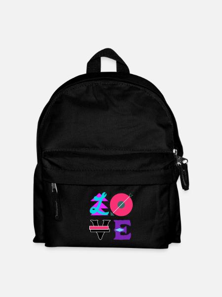 Schöne Liebe Bunte Schrift Typografie Pfeil - Kinder Rucksack - Schwarz