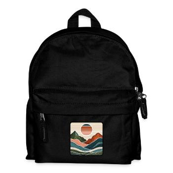 Abstrakte Berglandschaft Berge Natur Landschaft - Kinder Rucksack - Schwarz - Vorne