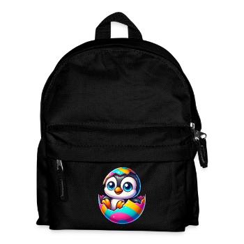 Mignon pingouin éclosion d’un œuf de Pâques coloré - Sac à dos Enfant - noir - Devant
