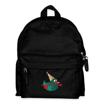 Fasching - Quietscheente - Badeente - Karneval - Kinder Rucksack - Schwarz - Vorne