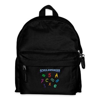 Schulanfänger - Zahlen Buchstaben - Kinder Rucksack - Schwarz - Vorne