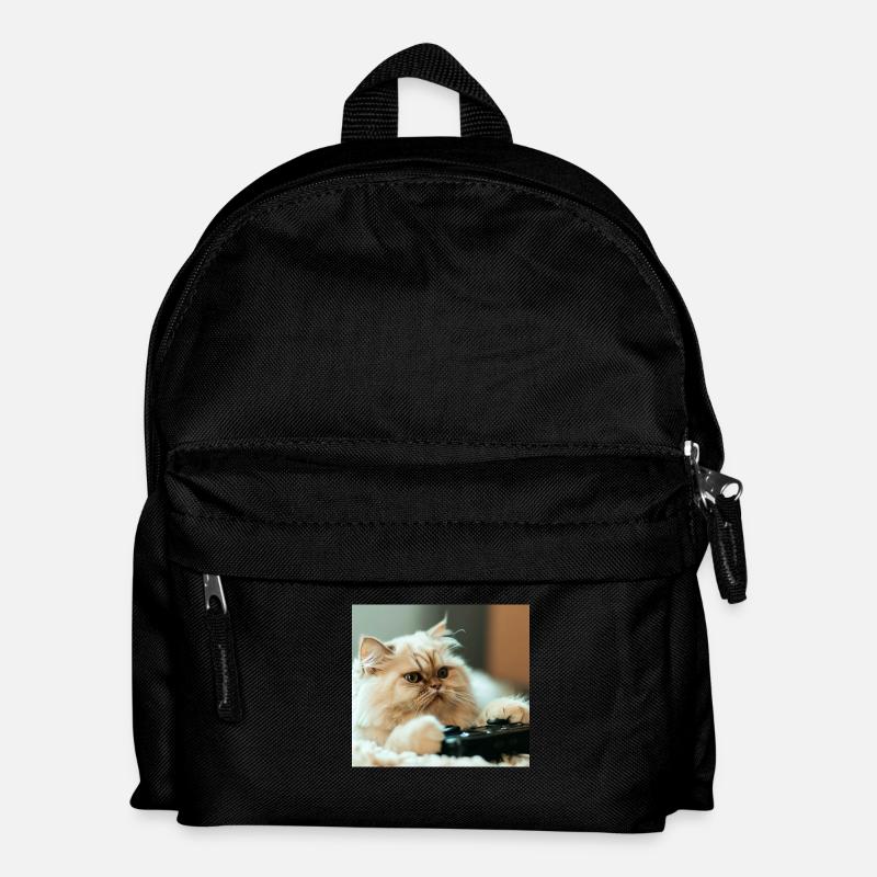 Perserkatze Negan beim Videospielen - Kinder Rucksack - Schwarz