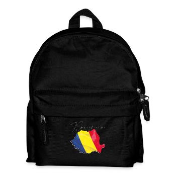 Romania flag in the Romania map RO - Kids' Backpack - black - Front