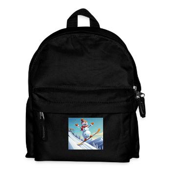 Snowman on Snowboard – Jump into Winter - Kids' Backpack - black - Front