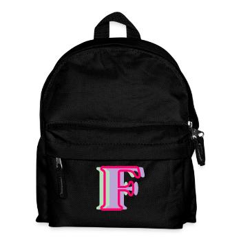 Mehrfarbiger Buchstabe f – originelle Geschenkidee - Kinder Rucksack - Schwarz - Vorne