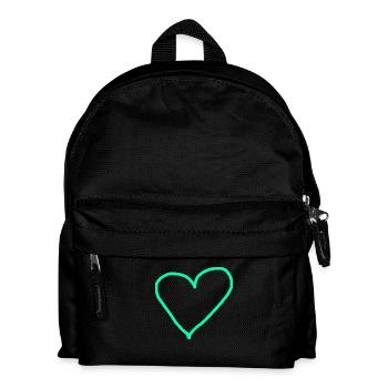 Turquoise Heart Gift Idea Turquoise Green Blue Love - Kids' Backpack - black - Front
