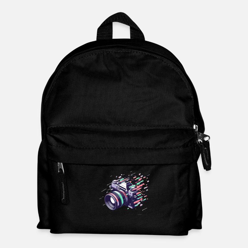 Digital Glitch Camera - Retro Photography Art - Kids' Backpack - black