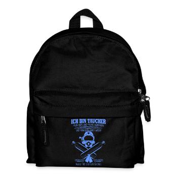 Ich bin Taucher, mein Herz + Gedanken... Geschenk - Kinder Rucksack - Schwarz - Vorne