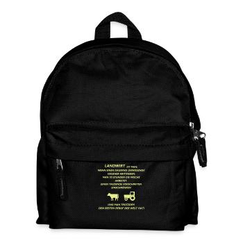 Landwirt - Kinder Rucksack - Schwarz - Vorne
