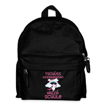 Tschüss Kindergarten - Hallo Schule - Kinder Rucksack - Schwarz - Vorne