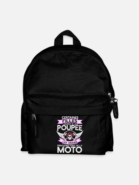 "Les princesses moto" t-shirt humour moto - Sac à dos Enfant - noir