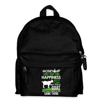 Money can't buy happiness - but a goat - Kids' Backpack - black - Front