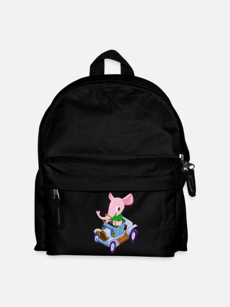 Elephant in a vintage car - Kids' Backpack - black