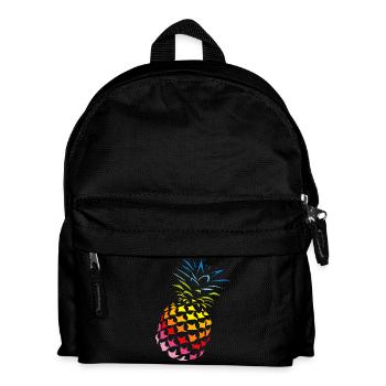 Ananas Regenbogen Farben - Kinder Rucksack - Schwarz - Vorne