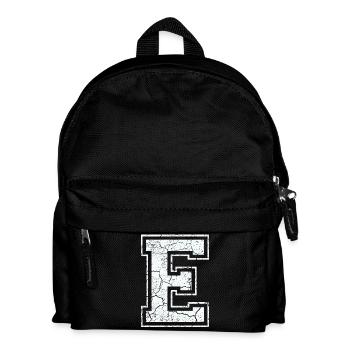 Letter S in white in the used look - Kids' Backpack - black - Front