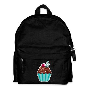 Cupcake - Muffin - Donut - Eis - Schokolade - DD - Kinder Rucksack - Schwarz - Vorne
