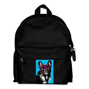 Pop Art Bulldog - Kinder Rucksack - Schwarz - Vorne
