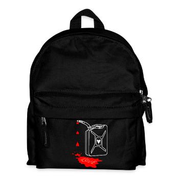 love is my fuel, gasoline jerrycan, gasoline canister - Kids' Backpack - black - Front