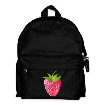 pink rote reife Himbeere - Kinder Rucksack - Schwarz - Vorne