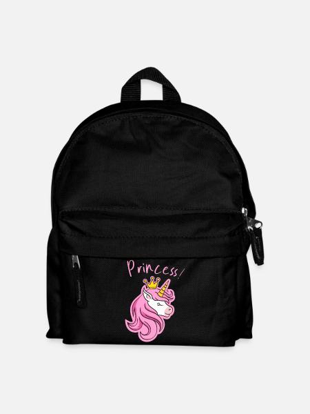 Majestätischer Einhorn-Kronen-Print - Kinder Rucksack - Schwarz