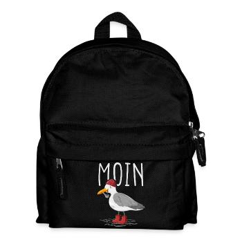 Moin Möwe Seemann - Kinder Rucksack - Schwarz - Vorne