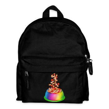 Dog apf in rainbow colours with dog food - Kids' Backpack - black - Front