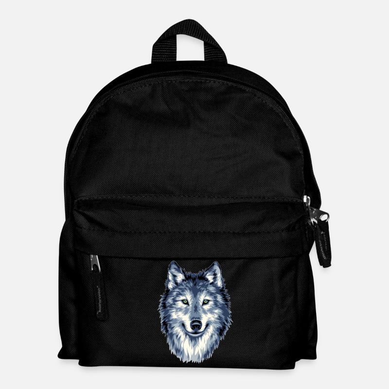 WOLF HEAD - Wild Heart in Every Detail - Kids' Backpack - black