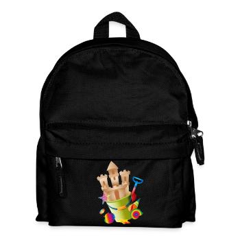 A sandcastle in a bucket awakens holiday feelings - Kids' Backpack - black - Front