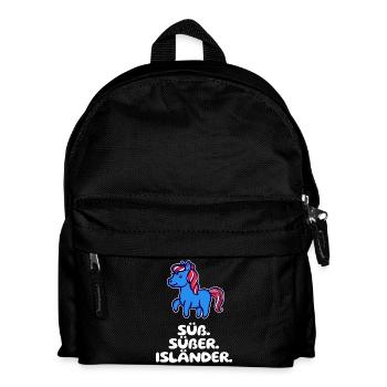 Islandponys Statement Islandpferde Pony Pferdenarr - Kinder Rucksack - Schwarz - Vorne