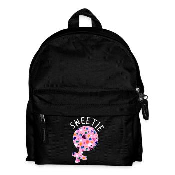 Süßigkeiten Nachspeise Naschen Süß Spruch - Kinder Rucksack - Schwarz - Vorne
