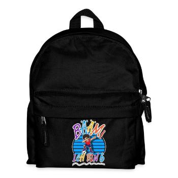 6. Geburtstag Kinder Fußball - Kinder Rucksack - Schwarz - Vorne