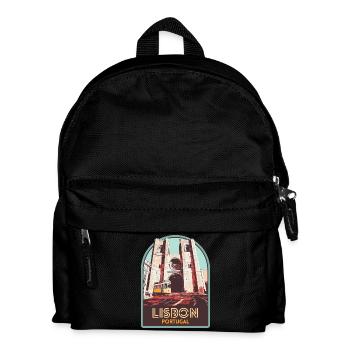 Lisbon, beautiful city Portugal cathedral tram - Kids' Backpack - black - Front