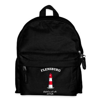 Flensburg Leuchtturm Falshöft, mehr als Punkte - Kinder Rucksack - Schwarz - Vorne