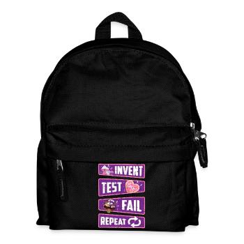 Invent, test, fail, repeat - Kids' Backpack - black - Front