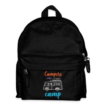 Camper auf dem Weg zum Camp - Kinder Rucksack - Schwarz - Vorne