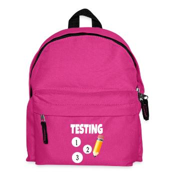 Test 123 mit Bleistift - Kinder Rucksack - Fuchsia - Vorne