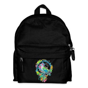 Vogel - Kinder Rucksack - Schwarz - Vorne
