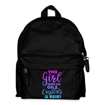 this girl runs on oils crystals and reiki Design - Kids' Backpack - black - Front