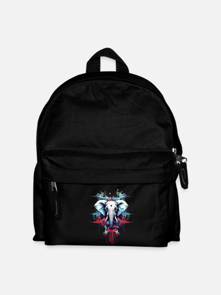 Designer Style Elephant - Kids' Backpack - black