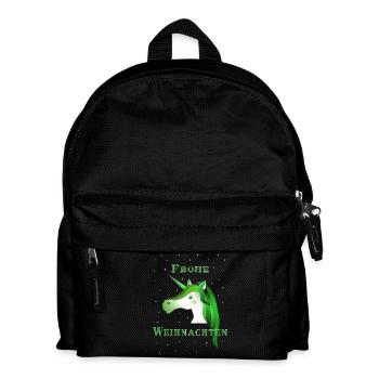 Frohe Weihnachten - Einhorn - Kinder Rucksack - Schwarz - Vorne