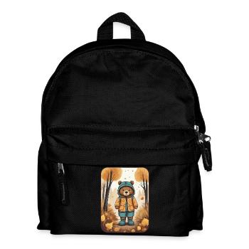 Cute bear with raincoat - Kids' Backpack - black - Front