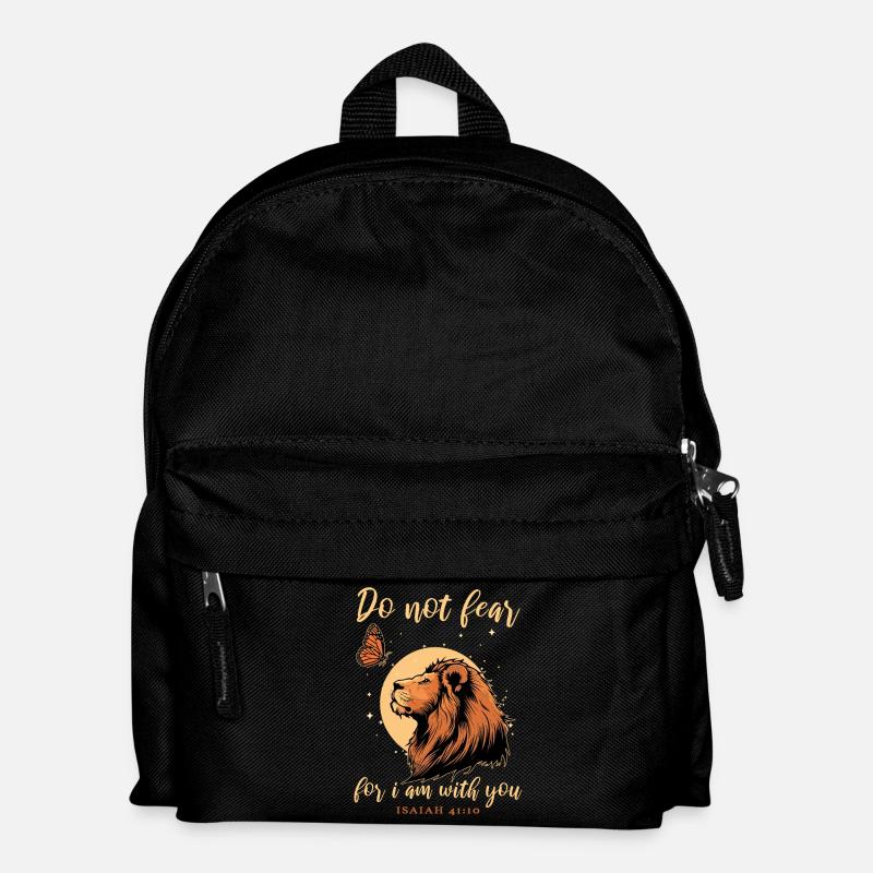 Lion, Butterfly, Bible Verse, Christian - Kids' Backpack - black