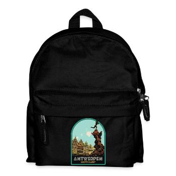 Malerische Illustration des Grand Place - Kinder Rucksack - Schwarz - Vorne